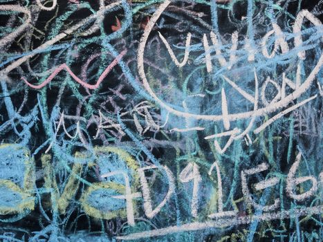 colorful free hand writing on chalkboard use as background