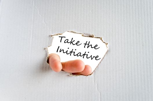 Take the initiative text concept isolated over white background
