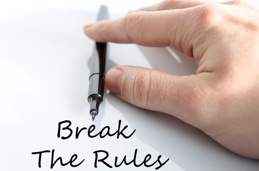 Break the rules text concept isolated over white background