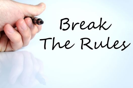 Break the rules text concept isolated over white background