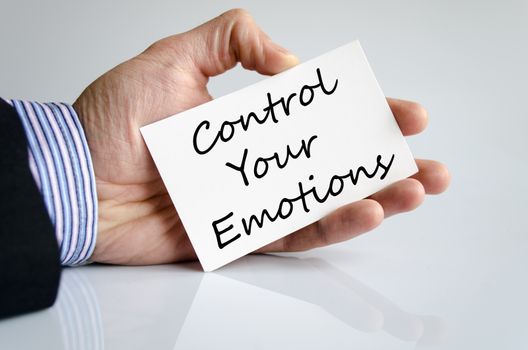 Control your emotions text concept isolated over white background