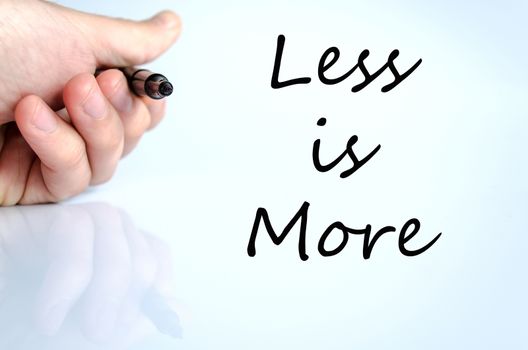 Less is more text concept isolated over white background