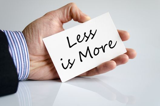 Less is more text concept isolated over white background