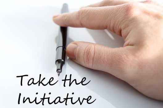 Take the initiative text concept isolated over white background