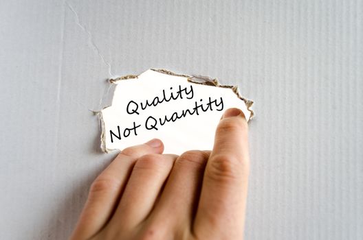Quality not quantity text concept isolated over white background