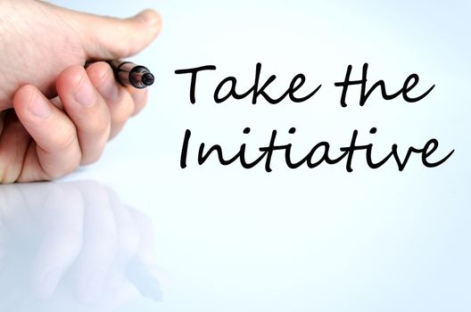 Take the initiative text concept isolated over white background