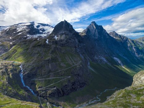 Trollstigen, famous serpentine mountain road in Norway