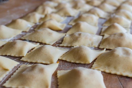 Italy cooking: handmade ravioli