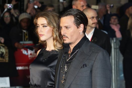 UNITED KINGDOM, London: Johnny Depp and Amber Heard attend the BFI London Film Festival screening of Black Mass at Odeon Leicester Square in London on October 11, 2015. 
