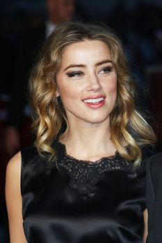 UNITED KINGDOM, London: Amber Heard attends the BFI London Film Festival screening of Black Mass at Odeon Leicester Square in London on October 11, 2015. 