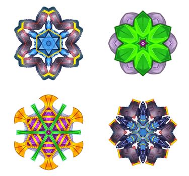 Illustration: Digital Art: Fractal Graphics: The X Flowers Series 11. Element / Game Asset Design. Fantastic Style.