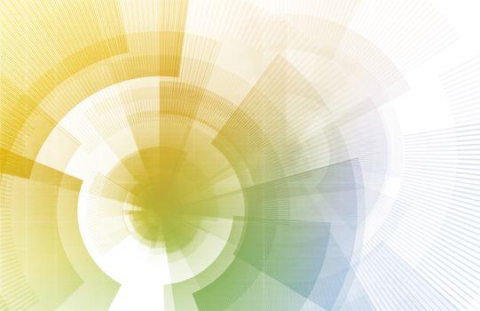 Technology Background with Geometric Shapes Moving Art