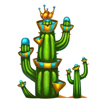 Exotic Plants Set - No.9 - Cactus Tower - Bright version