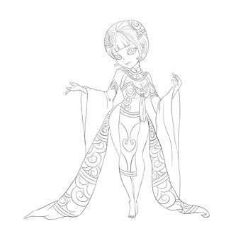 Lotus Goddess - Line Art - Character Design