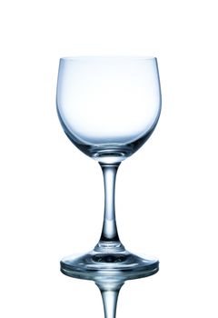 Empty glass with white background.