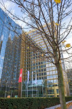 Berlin, Germany - October 26, 2013: the headquarters of the "Axel Springer Verlag" (Axel Springer publishing company), Berlin.