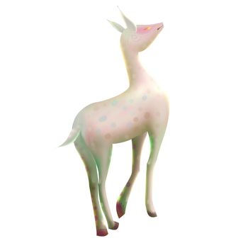 Illustration: The White Deer. Fantastic / Realistic / Cartoon Style, Story Character / Leading Role Design.