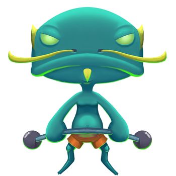 Illustration: Mr.J, The CatFish Man - Monster Camp Topic. Element / Character Design - Fantastic / Cartoon / Sci-Fi Style