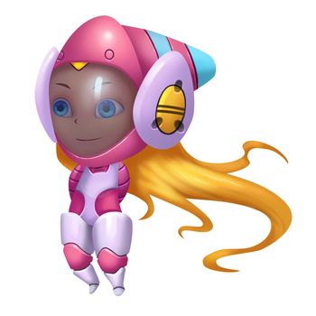Illustration: Fantastic Theme - Space Girl - Element Creation/Character Design - Realistic / Cartoon Style