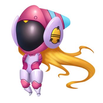 Illustration: Fantastic Theme - Space Girl - Element Creation/Character Design - Realistic / Cartoon Style