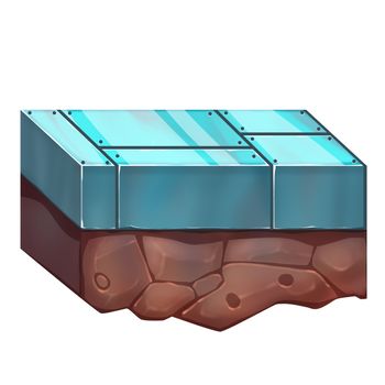 Illustration: Fantastic World Topic - The Iron Tile - It can be put together to form a long road - Element Creation/Character Design - Realistic Cartoon Style