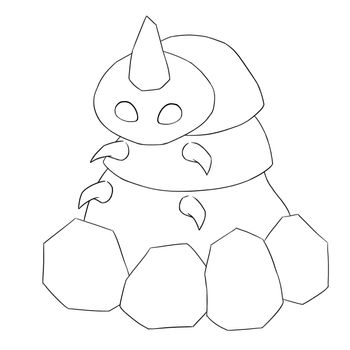 Rubble Monster Line Art - Character Design