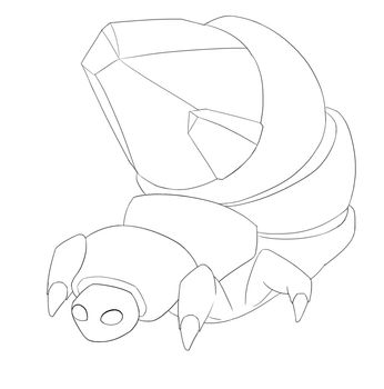Gem Bug Line Art - Creature Design