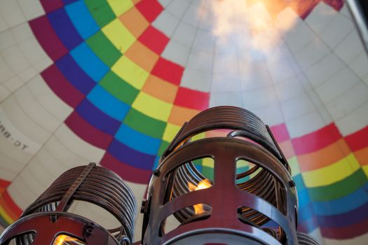 Hot air balloon engine firing up