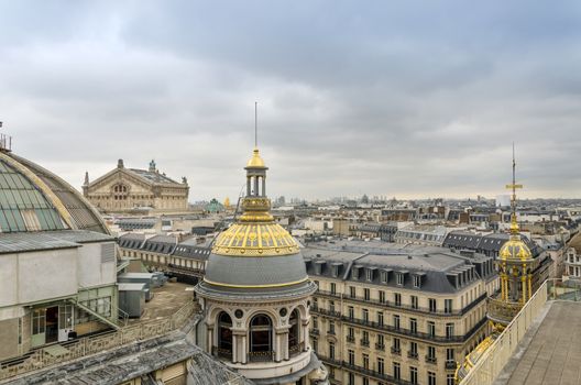 Opera House(Palais Garnier) with roofs of Paris, France