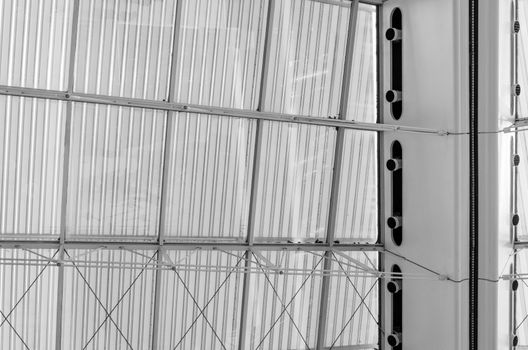 Roof Structure Detail of Modern Architecture (Black and White)