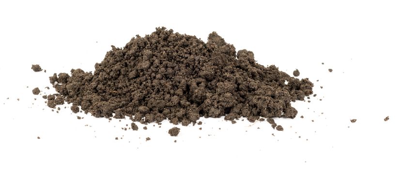 Heap of ground on isolated white background