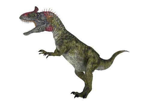3D digital render of a dinosaur Cryolophosaurus isolated on white background