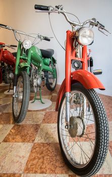 NEGRAR, ITALY - APRIL 6: Motoclub Valpolicella during the "Palio del Recioto" organizes an exhibition of vintage motorcycles in Negrar on Monday, April 6, 2015. Enthusiasts from all over Italy.