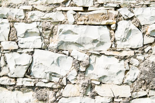 ancient wall of white stones