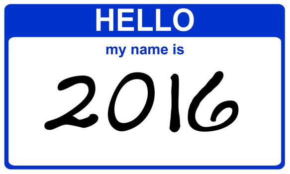 hello my name is 2016 blue sticker