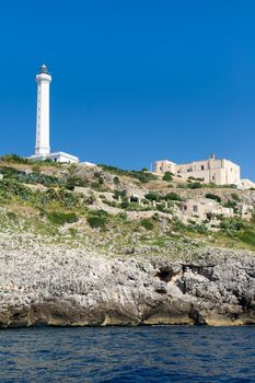 the white lighthouse of Santa Maria di Leuca, Italy