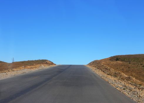 Mountain highway and landscape. North Caucasus travel.