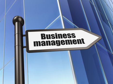 Finance concept: sign Business Management on Building background, 3d render