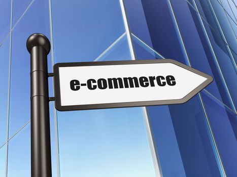Finance concept: sign E-commerce on Building background, 3d render