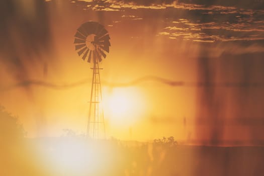 Windmill in the outback of Queensland, Australia.