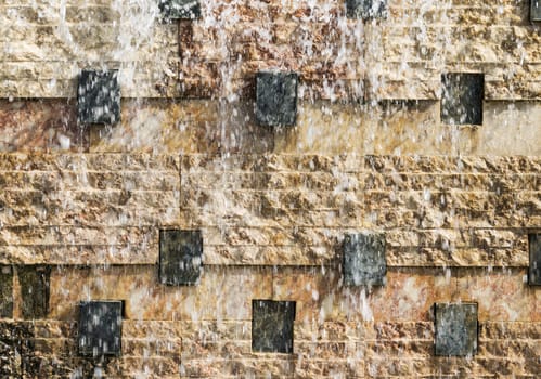 waterfall on monument in centre lisbon