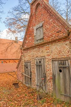 Barn, old brick building at Peacock Island / lake Wannsee, Berlin