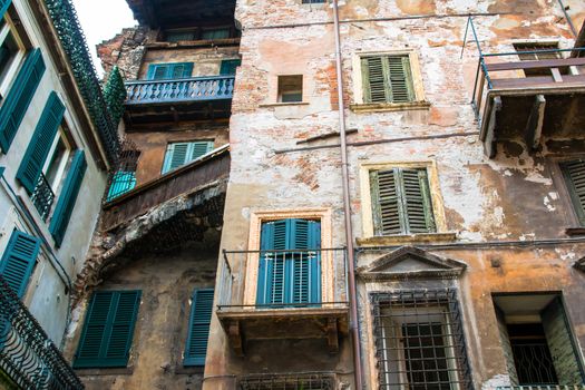 old houses in the center of Verona, Italy