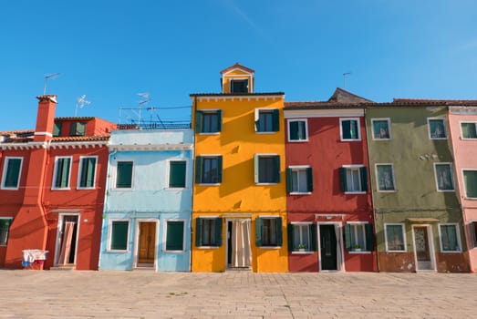 BURANO, ITALY CIRCA SEPTEMBER 2015: Burano is an island in the Venice lagoon known for its typical brightly colored houses and the centuries-old craftsmanship needle lace of Burano.