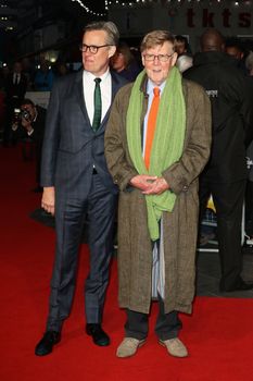 UNITED KINGDOM, London: Alex Jennings and Alan Bennett attend a screening of The Lady in the Van during the BFI London Film Festival at Odeon Leicester Square on October 13, 2015. 