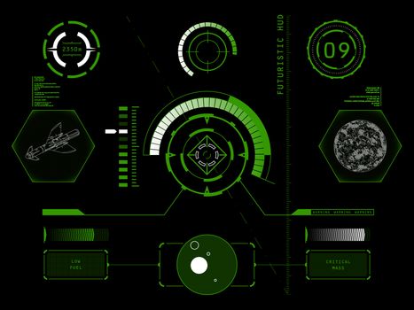 Abstract future, concept vector futuristic green virtual graphic touch user interface HUD, raster version