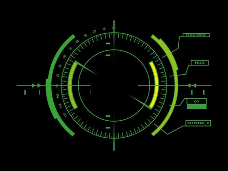 Abstract future, concept vector futuristic green virtual graphic touch user interface HUD, raster version