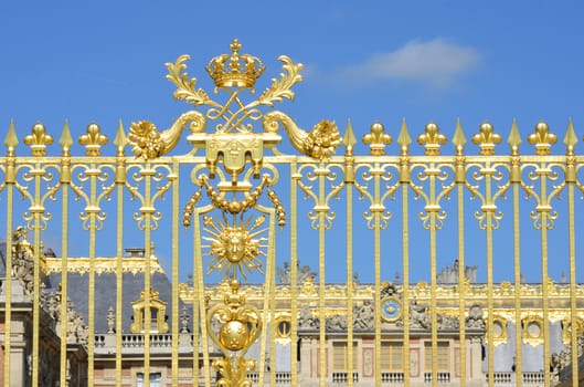 Golden gates at the Palace of Versailles