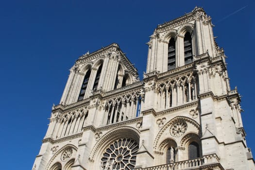 Front of Catholic cathedral of Notre Dame