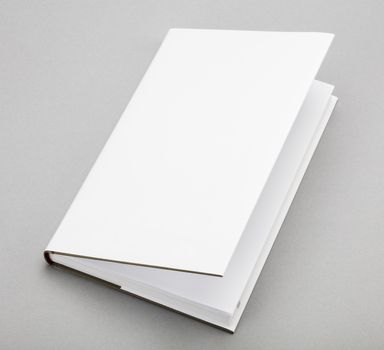 Blank book with ajar white cover